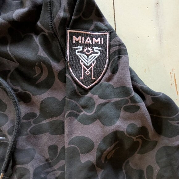 NWT: BAPE (BATHING APE®) X Inter Miami CF Camo Pullover Hoodie Black - Size M - Picture 6 of 10